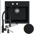 Czarny zlew SINK 60 syfon srebrny klik klak czarne akcesoria.jpg