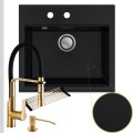 Czarny zlew SINK 60 syfon srebrny klik klak złote akcesoria.jpg