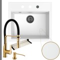 Biały zlew SINK 60 syfon grafitowy automatyczny z przyciskiem złote akcesoria.jpg