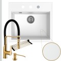 Biały zlew SINK 60 syfon srebrny automatyczny z przyciskiem złote akcesoria.jpg
