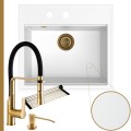Biały zlew SINK 60 syfon złoty manualny złote akcesoria.jpg