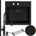 Zlew granitowy czarny SINK 60 bateria czarna quadron Marilyn syfon black matt manualny.jpg