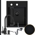Czarny zlew Velto bateria Megan czarna, syfon manualny Black Matt.jpg
