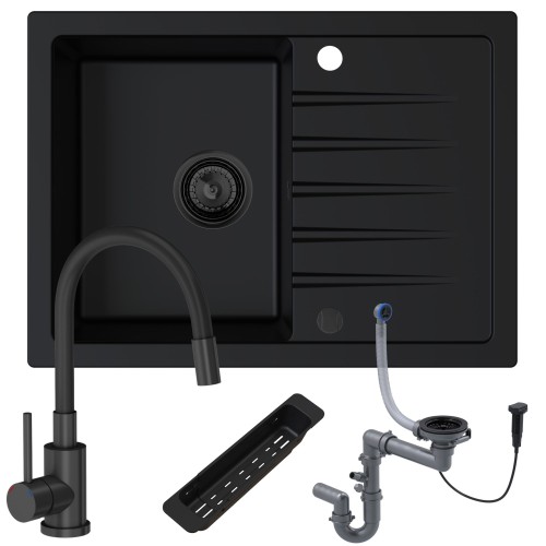 Zestaw ze zlewem Titanite 1KKO - czarne akcesoria.jpg