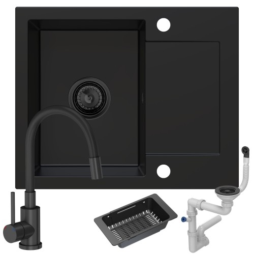 Zestaw ze zlewem PIXIE 1KKO - czarne akcesoria.jpg