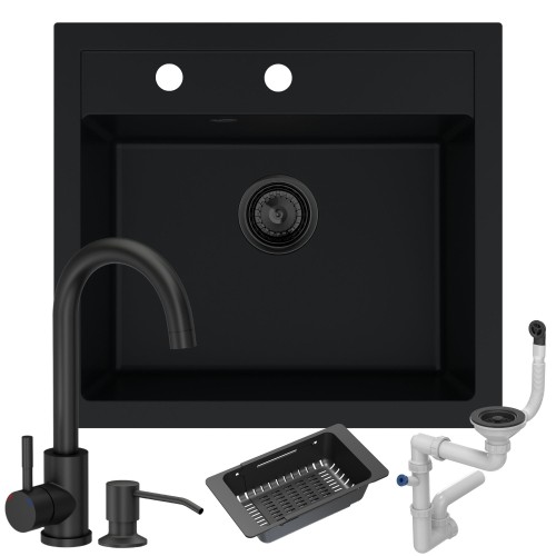 Zestaw ze zlewem Ferrum 1K60 - czarne akcesoria.jpg