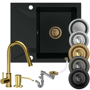 Funkcjonalna kuchnia: zlew + bateria + dozownik + syfon 