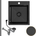 Zlew stalowy spawany PVD gun metal Cole 90