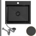 Zlew stalowy spawany Cole 100 PVD Gun metal
