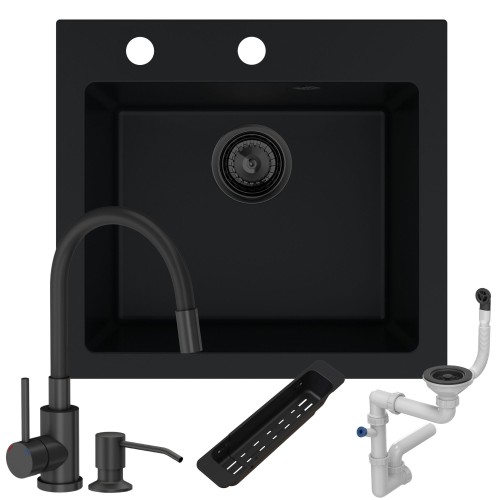 Zestaw ze zlewem Ferrum 1K50 - czarne akcesoria.jpg