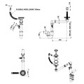 Rysunek techniczny syfon space saving Fisc Italiana manualny