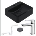 Umywalka czarna HANA spust z nakładką syfon przyścienny bateria chrom.jpg