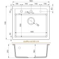 Zlewozmywak granitowy 60 Ferrum 1K60 - rysunek techniczny