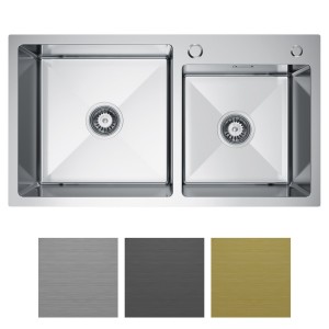 Zlewozmywak stalowy Steel SINK 78 + syfon  + dozownik