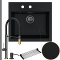 Zlew granitowy czarny SINK 60 bateria quadron Margot syfon grafitowy manualny.jpg