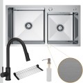 SINK78 (inox) + TOPAZ NEW II Czarna