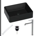 Umywalka czarna Caroline czarny korek klik klak syfon elastyczny bateria chrom.jpg