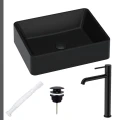 Umywalka czarna Caroline czarny korek klik klak syfon elastyczny bateria czarna.jpg