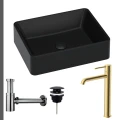 Umywalka czarna Caroline czarny korek klik klak syfon ozdobny bateria złota szczotkowana.jpg