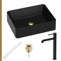 Umywalka czarna Caroline złoty korek klik klak syfon elastyczny bateria czarna.jpg
