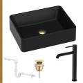 Umywalka czarna Caroline złoty korek klik klak syfon przyścienny bateria czarna.jpg