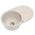 Zlew beżowy długi ociekacz Sink Quality OVAL srebrny autoamtyczny.jpg
