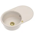 Zlew beżowy długi ociekacz Sink Quality OVAL złoty automatyczny.jpg