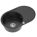 Zlew czarny metalik długi ociekacz Sink Quality OVAL srebrny automatyczny.jpg