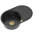 Zlew czarny metalik długi ociekacz Sink Quality OVAL złoty automatyczny.jpg