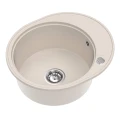 Zlew beżowy krótki ociekacz Sink Quality Oval 1KKO srebrny automatyczny.jpg