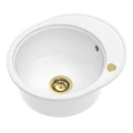 Zlew biały krótki ociekacz Sink Quality Oval 1KKO złoty automatyczny.jpg