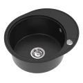 Zlew czarny krótki ociekacz Sink Quality Oval 1KKO srebrny automatyczny.jpg