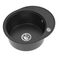 Zlew czarny metalik krótki ociekacz Sink Quality Oval 1KKO srebrny automatyczny.jpg