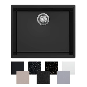 Zlew jednokomorowy granitowy podwieszany 60 cm Sink Quality SINK 55 1KBO + syfon