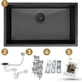Zestaw gotowy do montażu zlewu stalowego Steel Sink 75 czarny.jpg