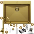 Zestaw gotowy do montażu zlewu stalowego Steel Sink 50 złoty.jpg
