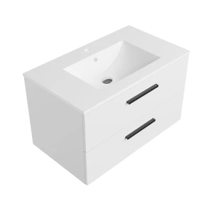 Szafka łazienkowa biała 80 cm z białą umywalką Sink Quality Gaia 80