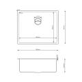 Rysunek techniczny zlewu stalowego Steel Sink 55