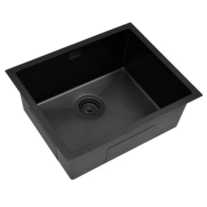 Zlewozmywak jednokomorowy stalowy czarny 55 cm Sink Quality Steel SINK 55 + syfon