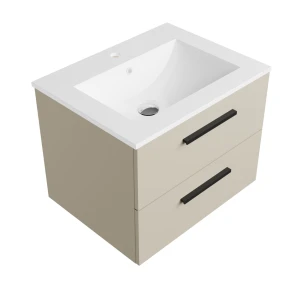Szafka łazienkowa kaszmir 60 cm z białą umywalką Sink Quality Gaia 60