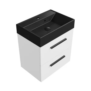 Szafka łazienkowa biała 50 cm z białą umywalką Sink Quality Aura 50