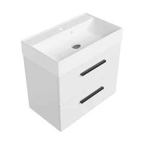 Szafka łazienkowa biała 50 cm z białą umywalką Sink Quality Aura 50