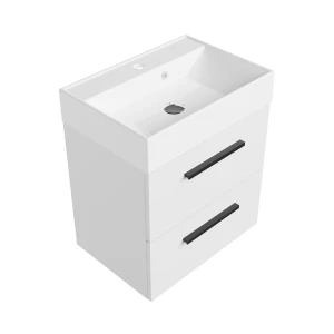 Szafka łazienkowa biała 50 cm z białą umywalką Sink Quality Aura 50