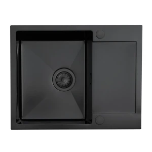 Zlew jednokomorowy stalowy czarny 45 cm Sink Quality Cole 116 + syfon 