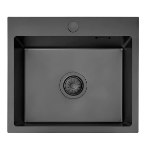 Zlew jednokomorowy stalowy czarny 50 cm Sink Quality Cole 100 + syfon