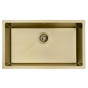 Zlew stalowy jednokomorowy złoty 75 cm Sink Quality Steel SINK 75 + syfon 
