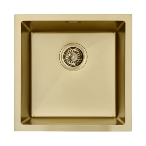 Zlew jednokomorowy stalowy złoty 45 cm Sink Quality Steel SINK 45 + syfon