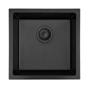 Zlew jednokomorowy stalowy czarny 45 cm Sink Quality Steel SINK 45 + syfon