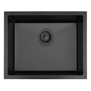 Zlew jednokomorowy stalowy czarny 55 cm Sink Quality Steel SINK 55 + syfon