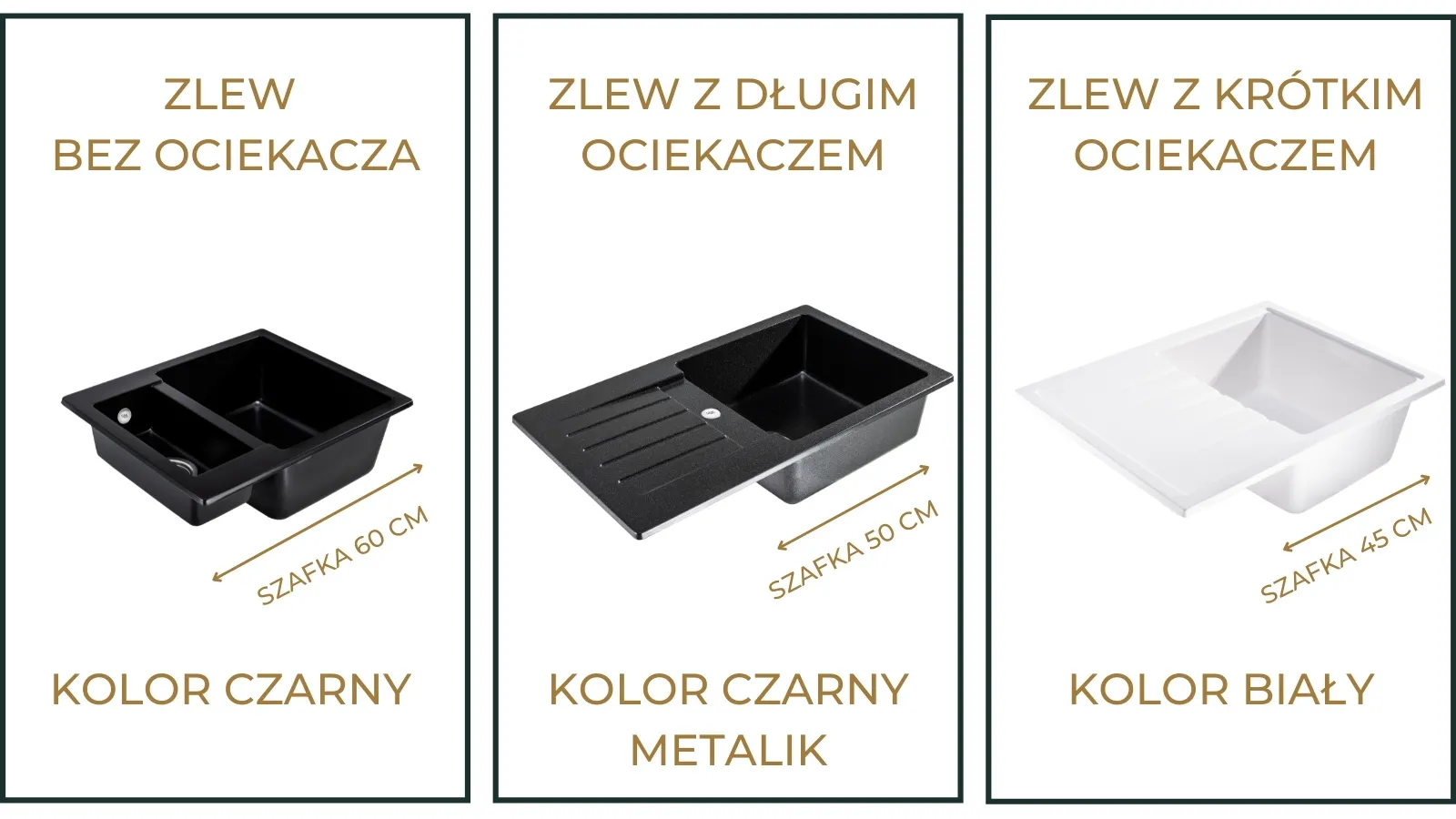 zlewozmywak jednokomorowy z ociekaczem do szafki 60 cm - SINK quality